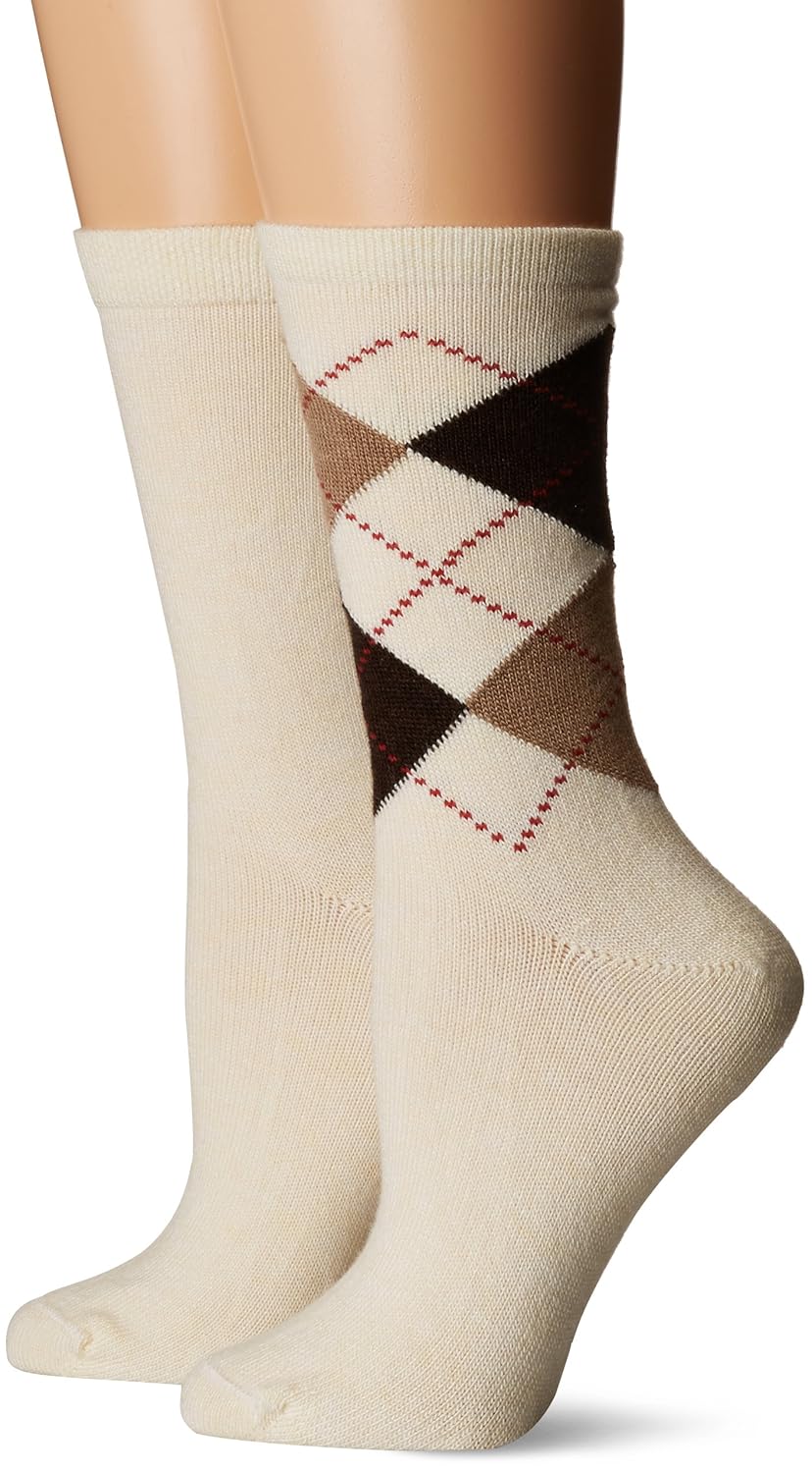 hue 女式菱形花纹短袜 2 双装